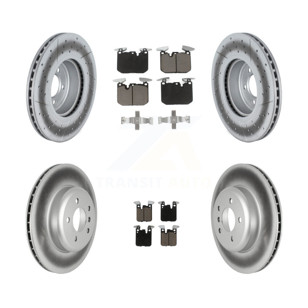 Front Rear Coated Brake Rotor Ceramic Pad Kit For BMW 335i xDrive 330i 435i 340i
