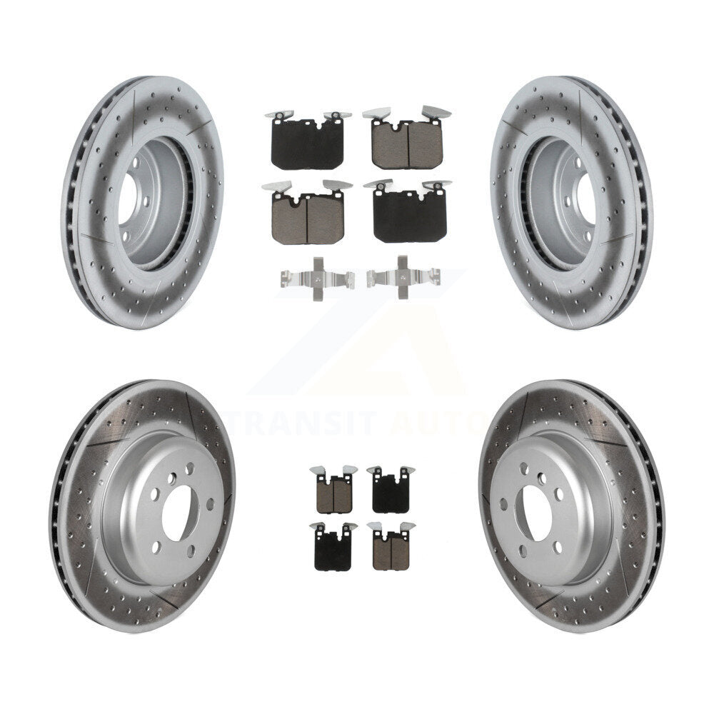 Front Rear Coated Brake Rotor Ceramic Pad Kit For BMW 335i xDrive 330i 435i 340i