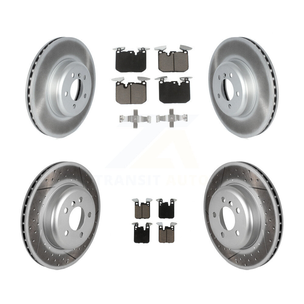Front Rear Coated Brake Rotor Ceramic Pad Kit For BMW 335i xDrive 330i 435i 340i