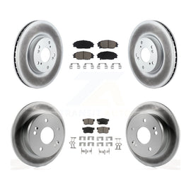 [Front+Rear] 2002-2006 Acura RSX Type-S Premium Coated Rotors & Ceramic Pads Brake Kit For Max Braking
