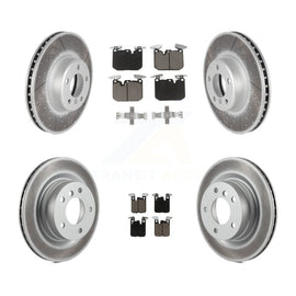 Kit de rotors de frein à disque enduits avant et arrière et plaquettes en céramique pour BMW 328i 