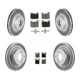 Kit de rotors de frein à disque enduits avant et arrière et plaquettes en céramique pour BMW 328i 