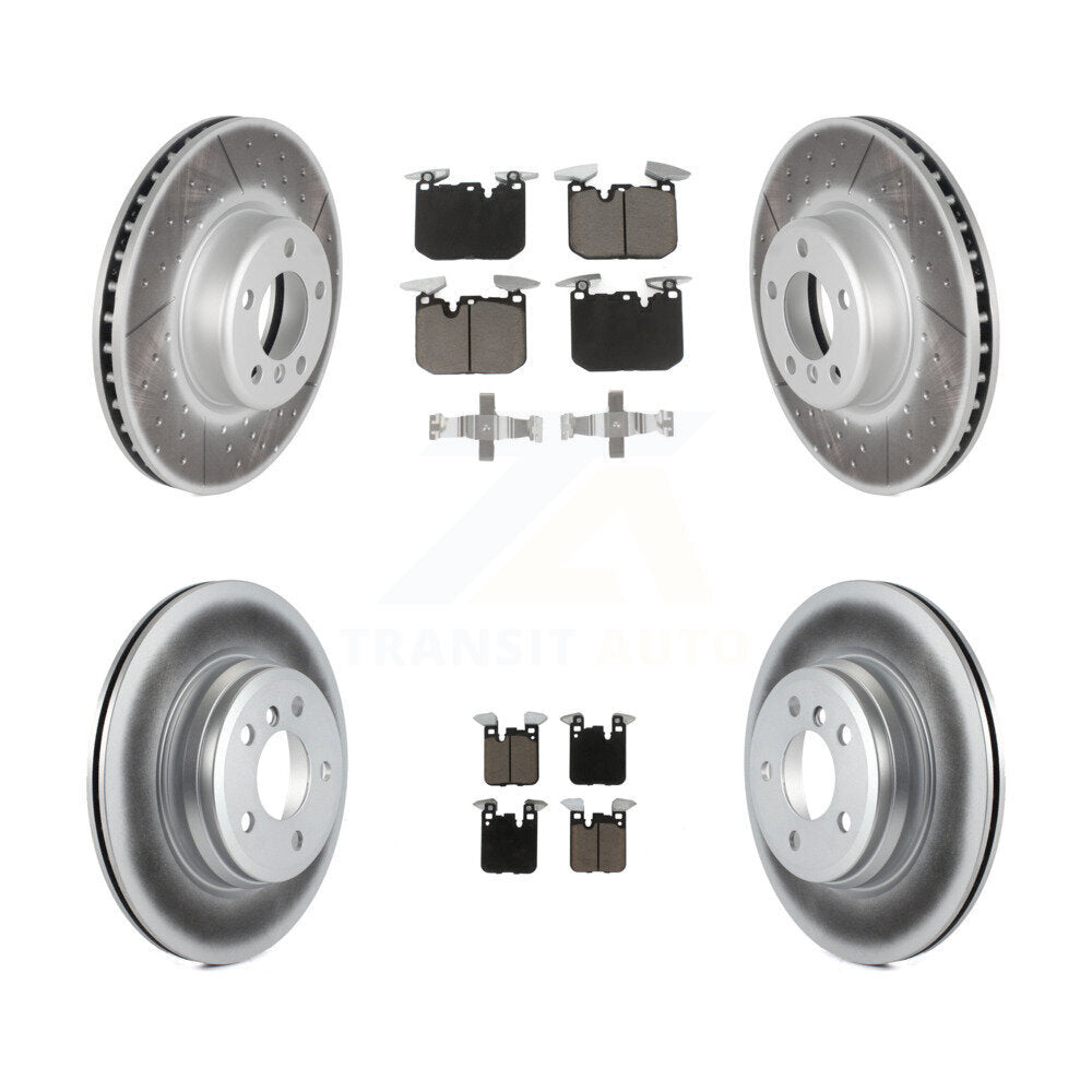 Kit de rotors de frein à disque enduits avant et arrière et plaquettes en céramique pour BMW 428i 