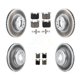 Front Rear Coated Disc Brake Rotors And Ceramic Pads Kit For BMW 428i