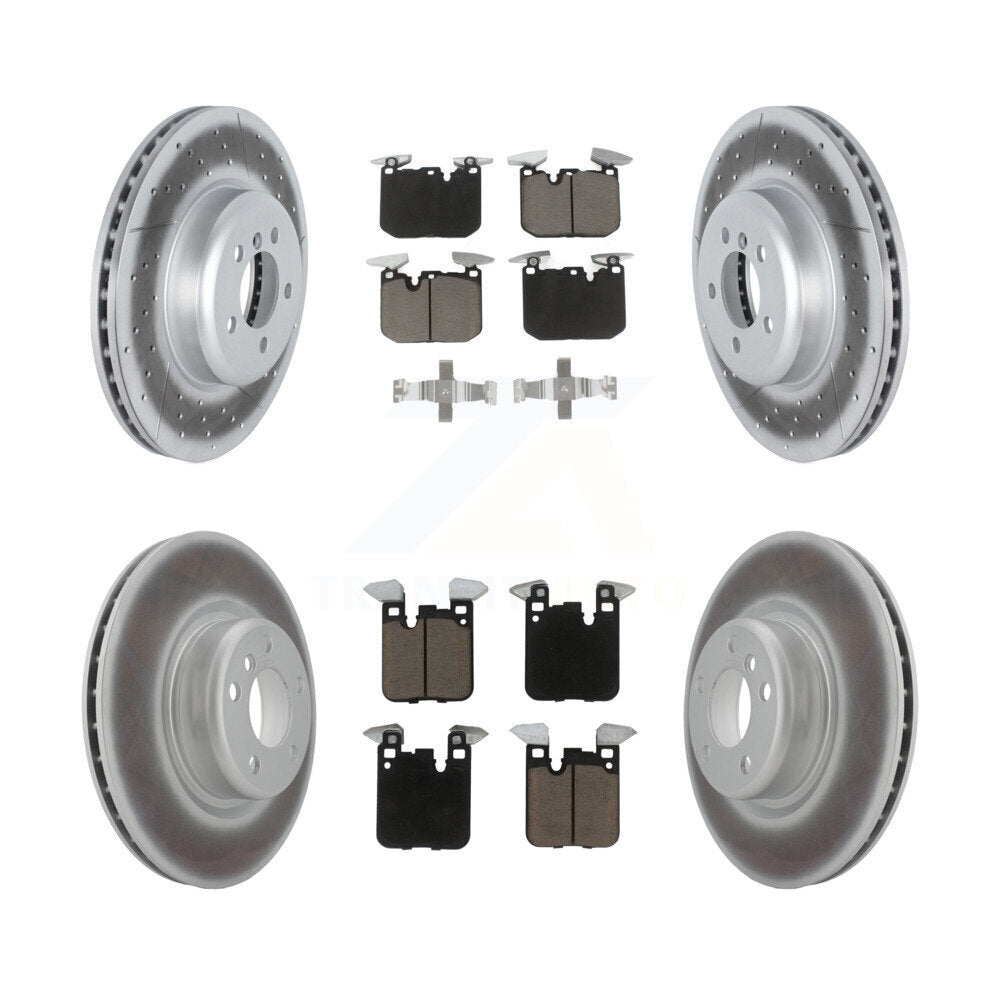 Front Rear Coated Disc Brake Rotor And Ceramic Pad Kit For BMW 230i xDrive M240i