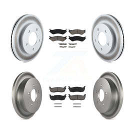Front Rear Coated Brake Rotor & Ceramic Pad Kit For 2004 Ford F-150 Heritage 4WD