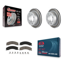 Rear Coated Disc Brake Rotors And Ceramic Pads Kit For Chevrolet Express 4500