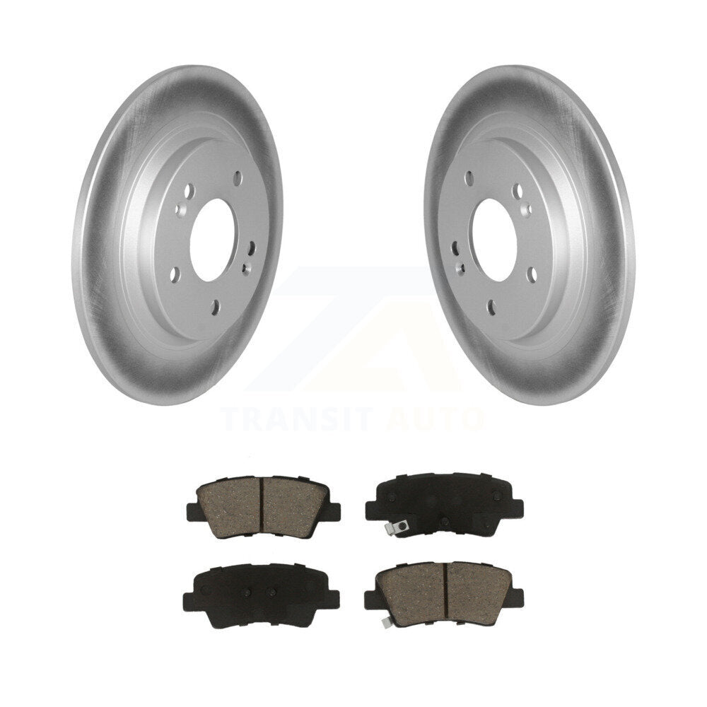 Rear Coated Disc Brake Rotors And Ceramic Pad Kit For 2022-2023 Hyundai Kona AWD