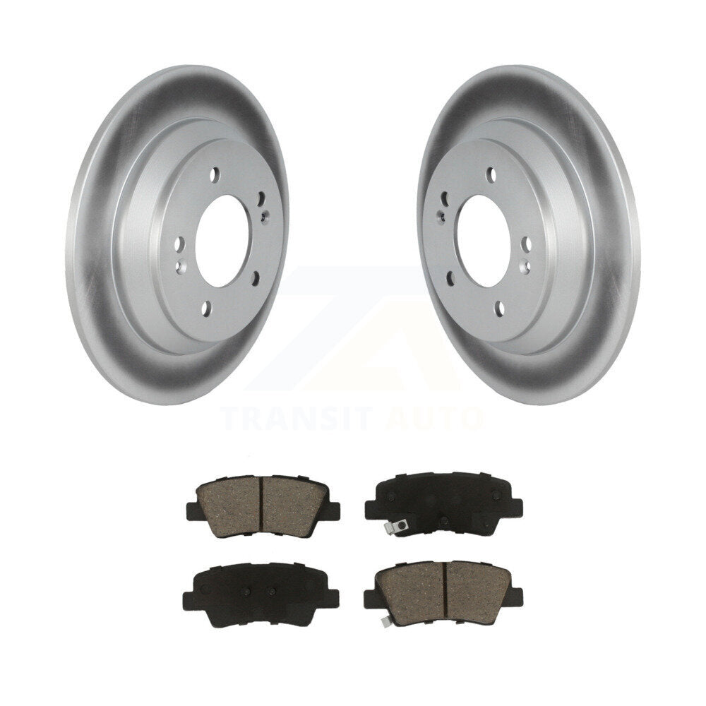 Rear Coated Disc Brake Rotor Ceramic Pad Kit For 2022 Hyundai Kona FWD with 1.6L