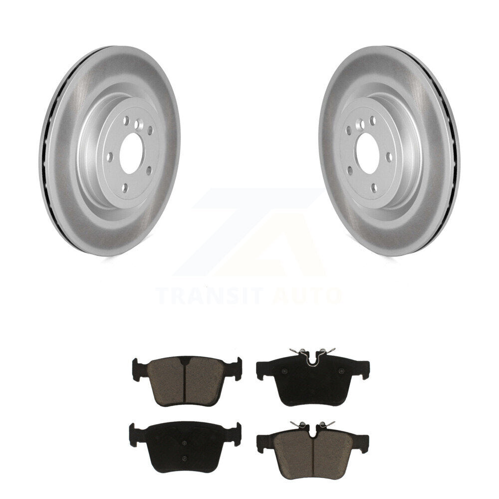 Rear Coated Disc Brake Rotors And Ceramic Pads Kit For Jaguar XE XF