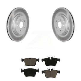 Rear Coated Disc Brake Rotors And Ceramic Pads Kit For Jaguar XE XF