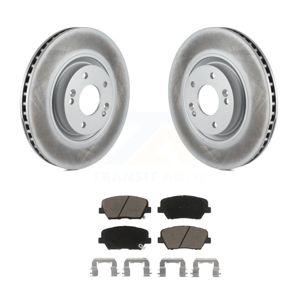 Front Coated Disc Brake Rotors And Ceramic Pads Kit For 2019-2022 Hyundai Nexo