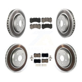 Front Rear Coated Brake Rotors Ceramic Pad Kit For 2012 Jeep Grand Cherokee 6.4L