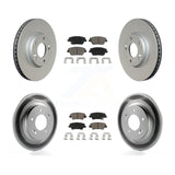 Front Rear Coated Disc Brake Rotors And Ceramic Pads Kit For Hyundai Sonata