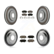 Charger l'image dans la galerie, Front Rear Coated Disc Brake Rotors And Ceramic Pads Kit For Hyundai Sonata