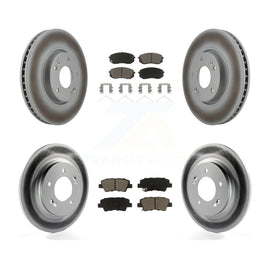 Front Rear Coated Disc Brake Rotors And Ceramic Pads Kit For Hyundai Sonata