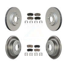 Charger l'image dans la galerie, Front Rear Coated Disc Brake Rotors And Ceramic Pads Kit For Hyundai Sonata
