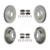 Front Rear Coated Disc Brake Rotors And Ceramic Pads Kit For Hyundai Sonata