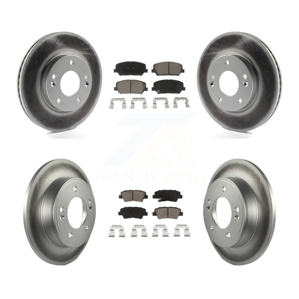 [Front+Rear] 2018 Kia Forte SX Premium Coated Rotors & Ceramic Pads Brake Kit For Max Braking