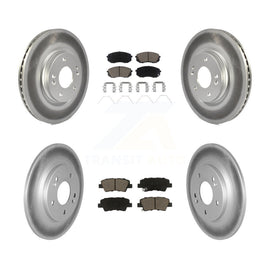 [Front+Rear] 2022 Hyundai Kona AWD Premium Coated Rotors & Ceramic Pads Brake Kit For Max Braking