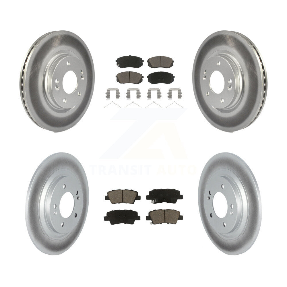 Front Rear Coated Disc Brake Rotors Ceramic Pad Kit For Kia Hyundai Niro EV Kona
