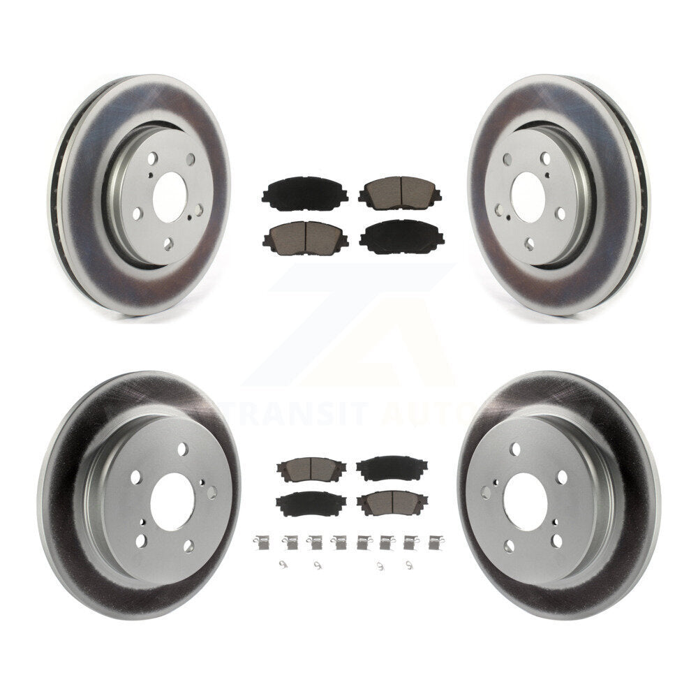 Front Rear Coated Disc Brake Rotors And Ceramic Pads Kit For Toyota C-HR