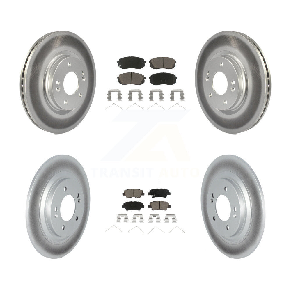 [Front+Rear] 2019 Kia Niro EV Premium Coated Rotors & Ceramic Pads Brake Kit For Max Braking