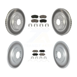 [Front+Rear] 2019 Kia Niro EV Premium Coated Rotors & Ceramic Pads Brake Kit For Max Braking