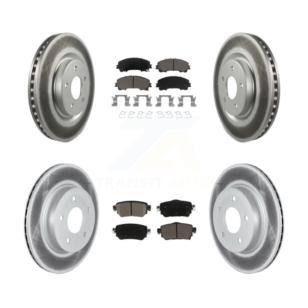 Front Rear Coated Disc Brake Rotors And Ceramic Pads Kit For Nissan Rogue