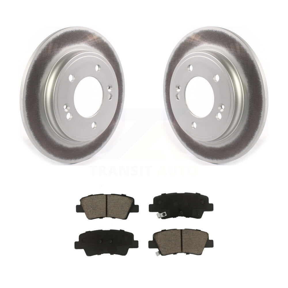 Rear Coated Disc Brake Rotors And Ceramic Pad Kit For Kia Forte Hyundai Veloster