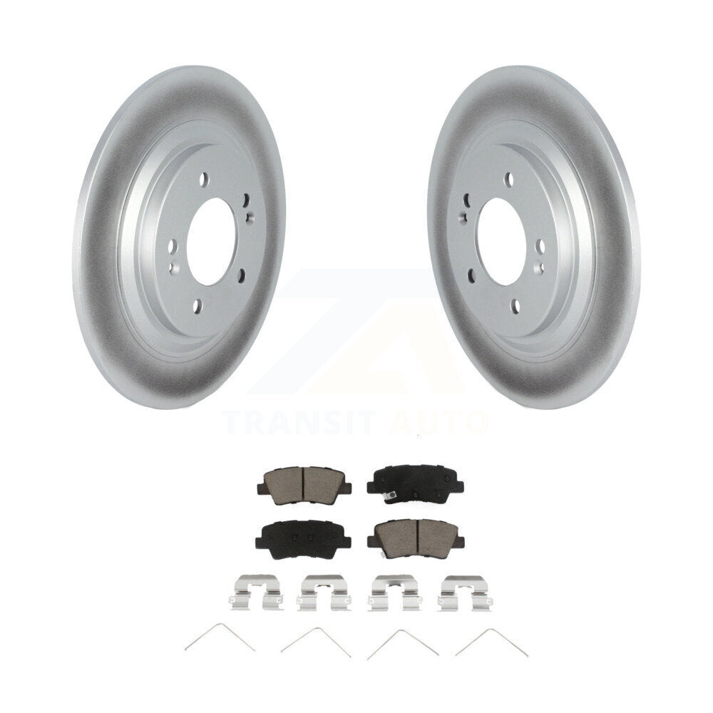 Rear Coated Disc Brake Rotors And Ceramic Pads Kit For 2019 Kia Niro EV