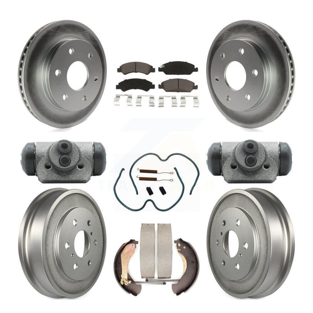 Front Rear Coat Disc Brake Rotors Ceramic Pad Drum Kit (9Pc) For GMC Sierra 1500