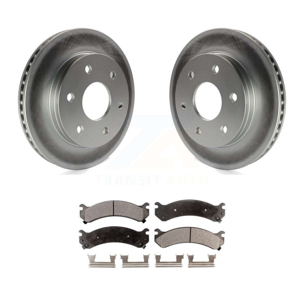 Front Coated Brake Rotor & Ceramic Pad Kit For Chevrolet Express 2500 GMC Savana