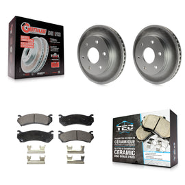 Front Coat Brake Rotor Ceramic Pad Kit For Chevrolet Silverado 1500 GMC Tahoe XL