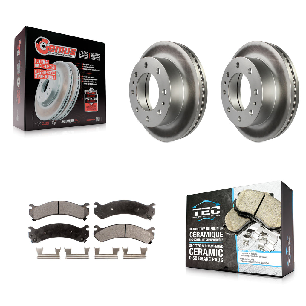 Front Coat Brake Rotors Ceramic Pad Kit For Chevrolet Express 3500 GMC Savana HD