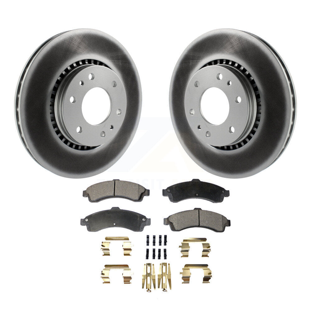 Front Coated Brake Rotor Ceramic Pad Kit For Chevrolet Trailblazer GMC EXT Envoy