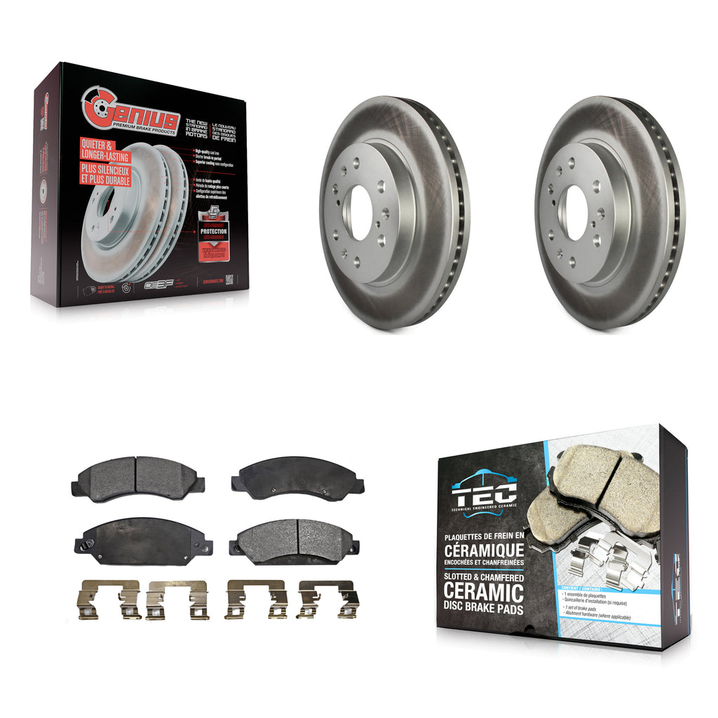 Front Coat Brake Rotors Ceramic Pad Kit For Chevrolet Tahoe GMC Suburban 1500 XL
