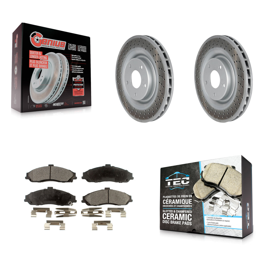 Front Coat Disc Brake Rotors Ceramic Pad Kit For Chevrolet Corvette Cadillac XLR
