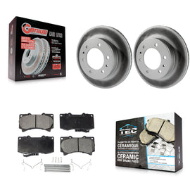 Front Coated Disc Brake Rotors And Ceramic Pads Kit For Hummer H3 H3T