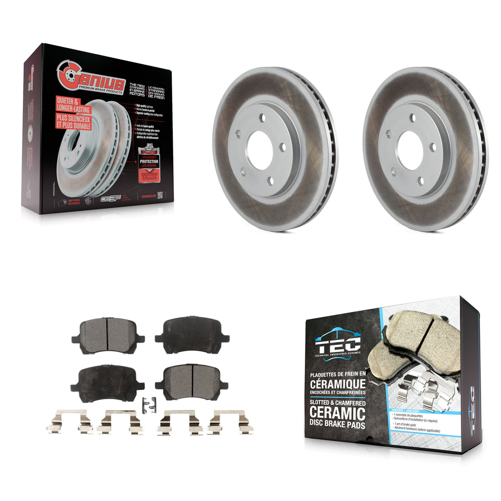 Front Coated Disc Brake Rotors And Ceramic Pads Kit For Chevrolet HHR