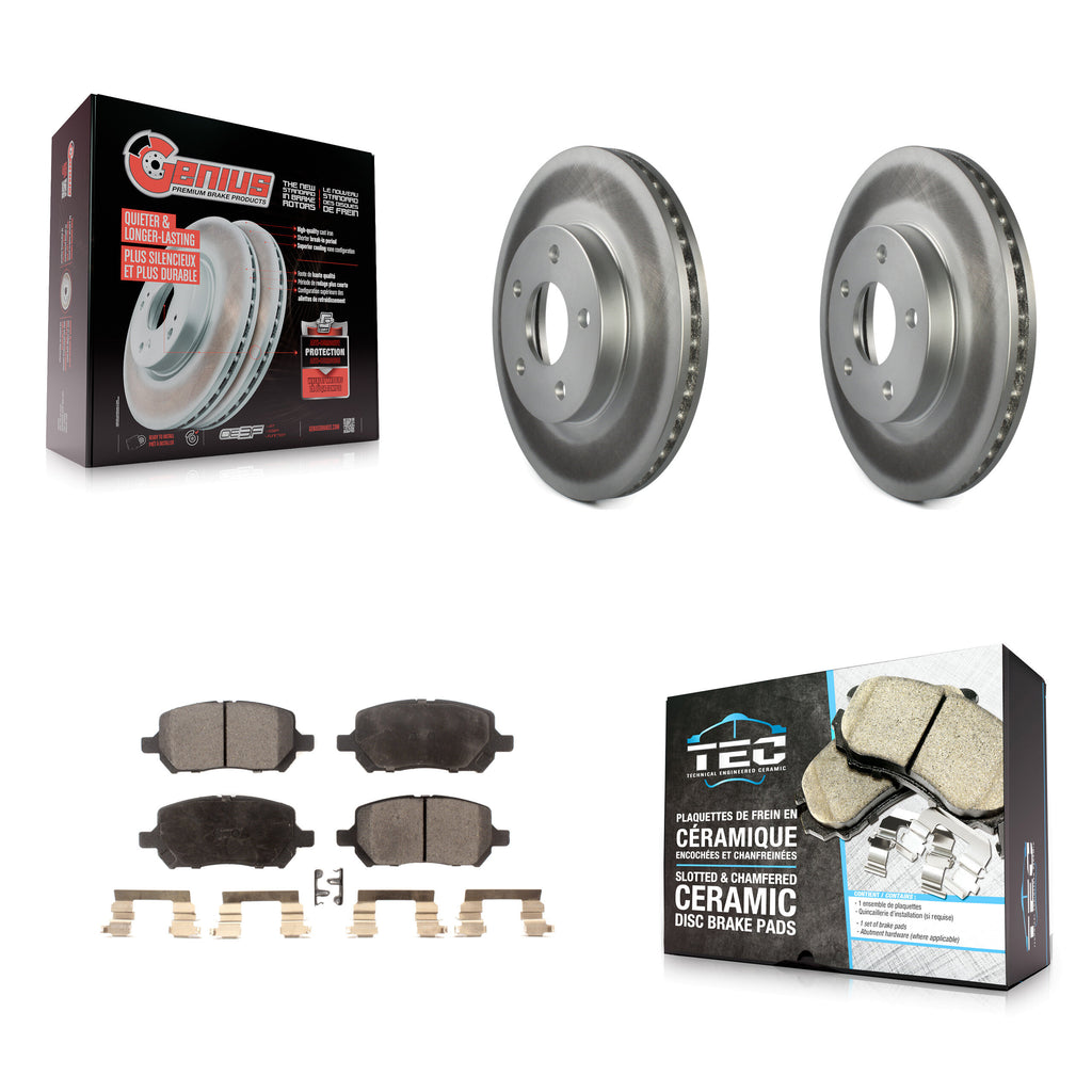 Front Coated Disc Brake Rotors & Ceramic Pad Kit For Chevrolet Cobalt Pontiac G5