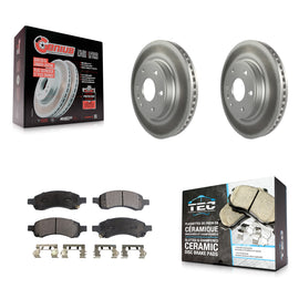 Front Coated Brake Rotor Ceramic Pad Kit For Chevrolet Traverse GMC Acadia Buick