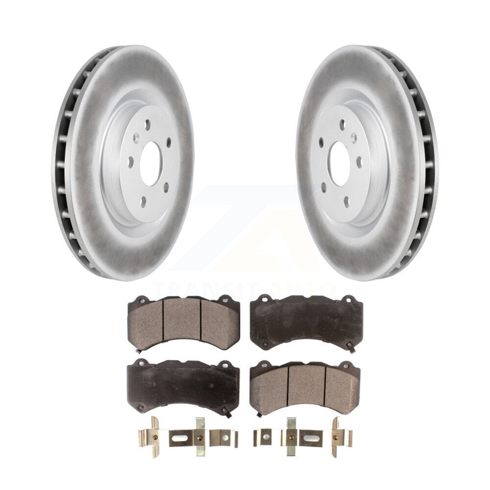 Front Coated Disc Brake Rotors And Ceramic Pad Kit For 2014 Chevrolet Camaro ZL1