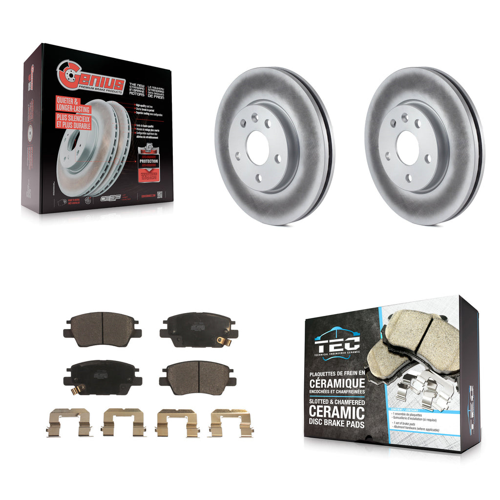 Front Coat Disc Brake Rotor Ceramic Pad Kit For Chevrolet Cruze Volt Bolt EV EUV