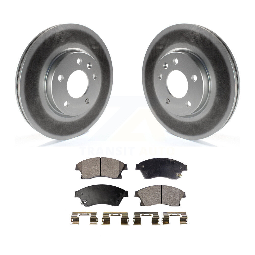 Front Coated Brake Rotor & Ceramic Pad Kit For Chevrolet Cruze Buick Verano Volt