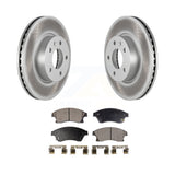 Front Coated Disc Brake Rotors And Ceramic Pads Kit For Cadillac ATS