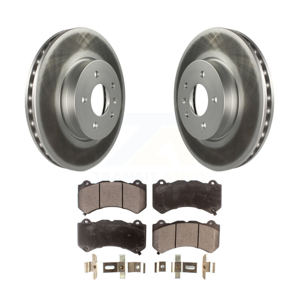 Front Coated Disc Brake Rotors And Ceramic Pads Kit For Cadillac ATS V