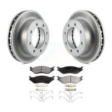 Charger l&#39;image dans la galerie, Front Coated Disc Brake Rotors &amp; Ceramic Pad Kit For Ford F-550 Super Duty F-450