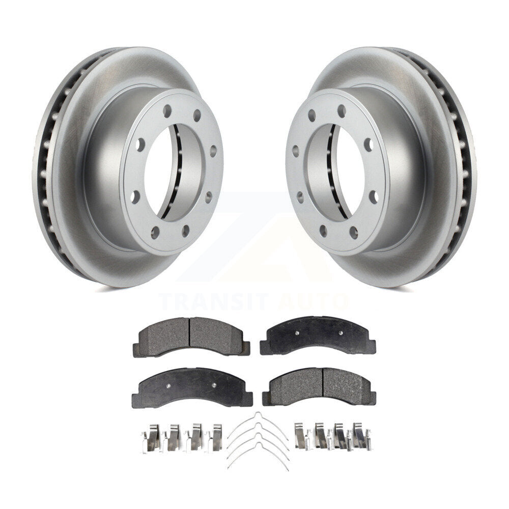 Front Coat Brake Rotor Ceramic Pad Kit For Ford F-250 Super Duty F-350 Excursion