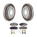 Front Coated Disc Brake Rotor Ceramic Pad Kit For Ford F-150 Lincoln Mark LT 4WD